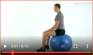 Bilde av instruksjonen for "Korrekt sittestilling på en ball" (1) - Klikk for å se videoinstruksjon på Exorlive.com sine egne sider