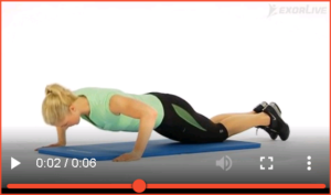 Bilde av øvelsen "Push up på knærne" (2) - Klikk for å se videoinstruksjon på Exorlive.com sine egne sider