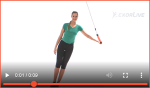 ilde av øvelsen "stående skulder adduksjon med strak arm" (4) - Klikk for å se videoinstruksjon på Exorlive.com sine egne sider