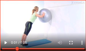 Bilde av øvelsen "Stående push up med terapiball" (5) - Klikk for å se videoinstruksjon på Exorlive.com sine egne sider