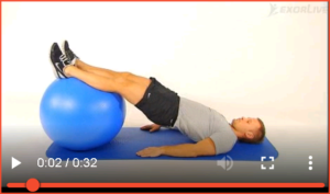 Bilde av øvelsen "Seteløft med terapiball" (6) - Klikk for å se videoinstruksjon på Exorlive.com sine egne sider
