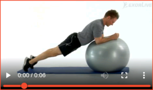 Bilde av øvelsen "Plasnken på terapiball" (7) - Klikk for å se videoinstruksjon på Exorlive.com sine egne sider