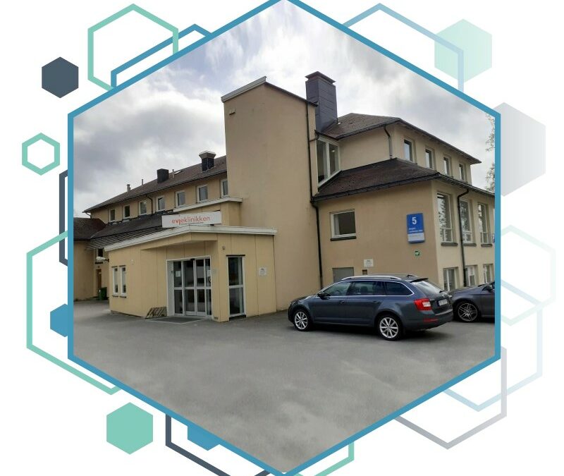 Grafisk illustrasjon av Evjeklinikkens hovedbygg