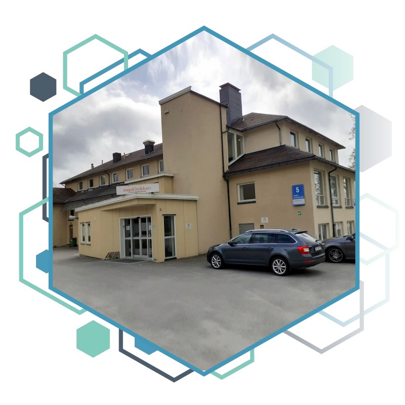 Grafisk illustrasjon av Evjeklinikkens hovedbygg Grafisk illustrasjon av Evjeklinikkens hovedbygg
